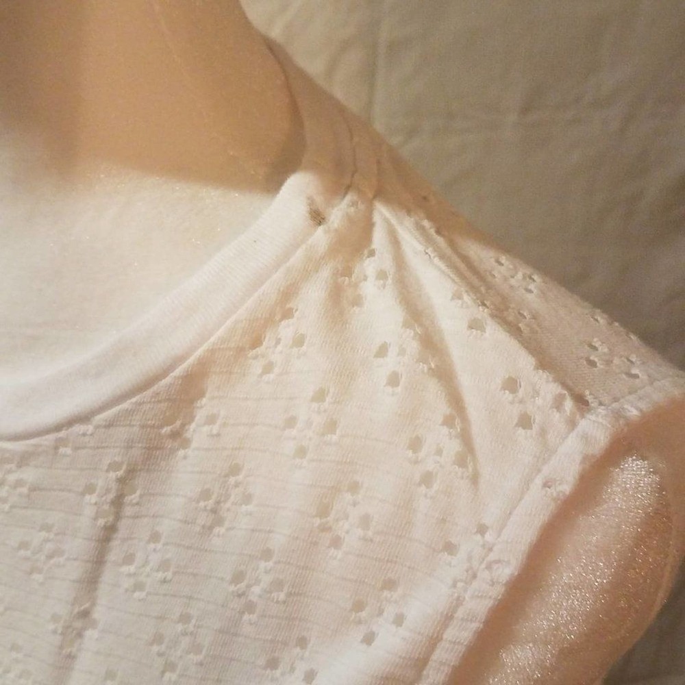 🦋 ANTHROPOLOGIE 3 Dots Eyelet Peplum Tank Top - Picture 6 of 8